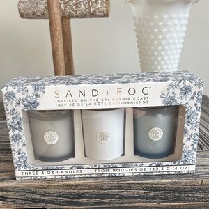 Sand + Fog Coastal Votive Candle Trio - White and Blue